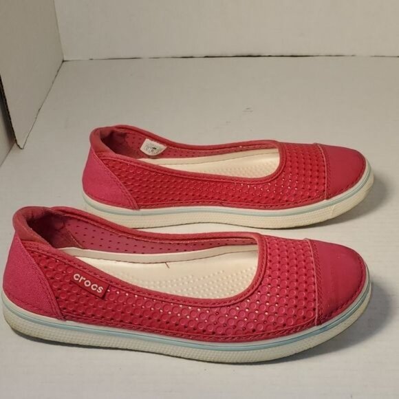 Crocs Shoes Flats MARY JANES Slip on CrosMesh Hover Pink Women's WOMAN'S Size 6 - Picture 3 of 9